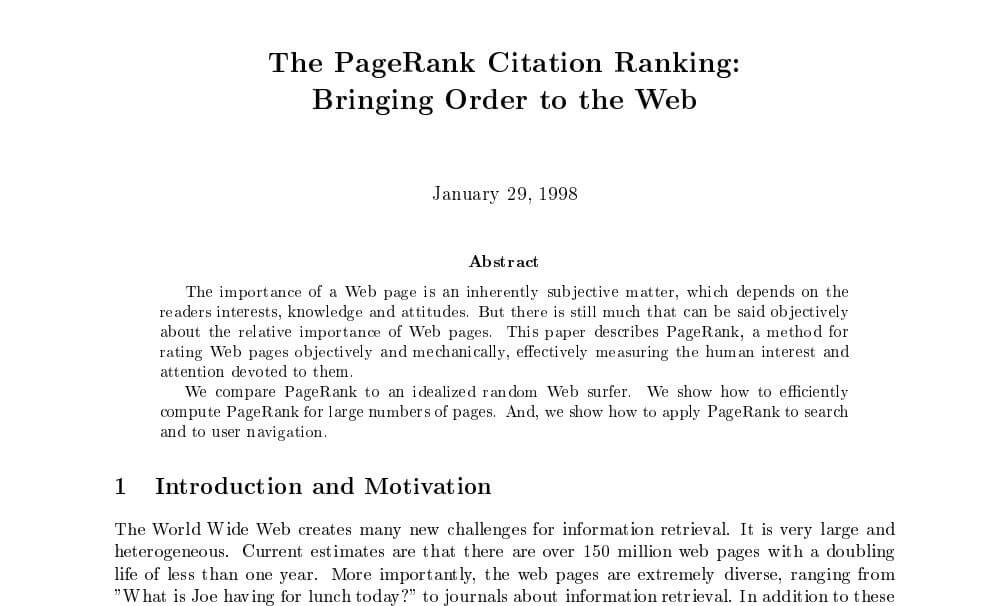 PageRank Citation Ranking-google