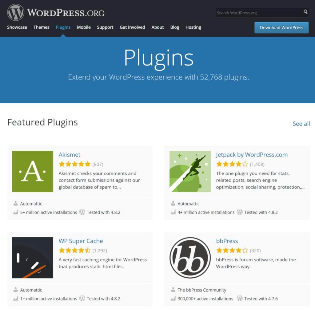 wordpress plugin repository page