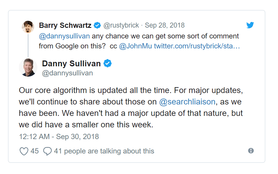 Νεο update -danny sullivan twitter